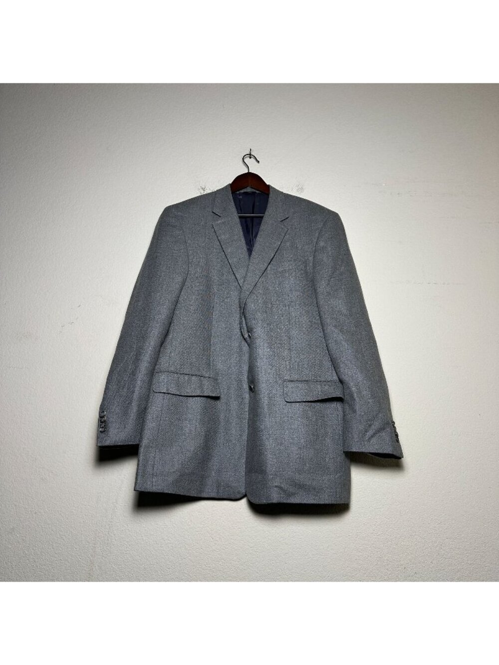 Grant Thomas Lord & Taylor Men 42L Silk Wool Blazer Coat Jacket Formal Preppy